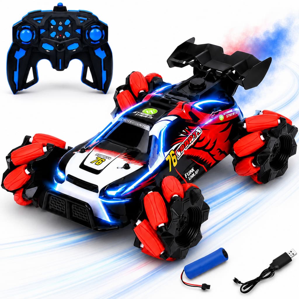 Carrinho Controle Remoto Pilha Infantil Com Luz Racing Super Rápido Brinquedo Menina Kizumba