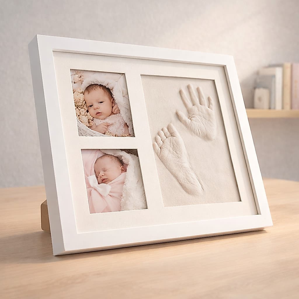 Quadro Decorativo para Bebê com Massinha e Porta-Retrato