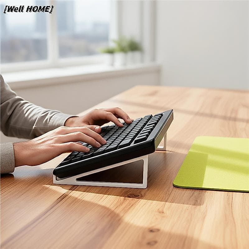 [Well HOME] 1 Par De Risers De Teclado Ajustáveis , Ergonômico , Antiderrapante , Acessório Portátil Para Digitação De M