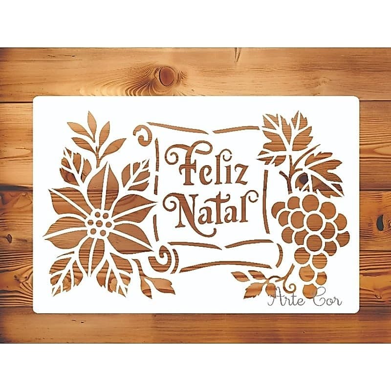 Estencil Natal 30 x 20 cm / n. 185 / Molde vazado para pintar