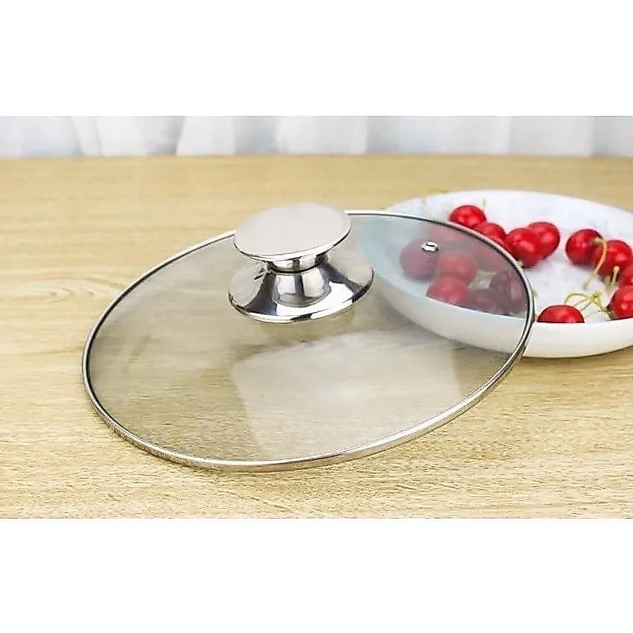 Tampa Vidro 26cm Panela Frigideira Caçarola Pomel Luxo Inox
