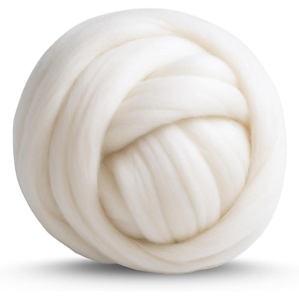 Revolution Fibers Lã Merino Roving 1 lb (16 Onças) para Fiação |   Fio Grosso e Macio para Tricô com os Braços para Faze