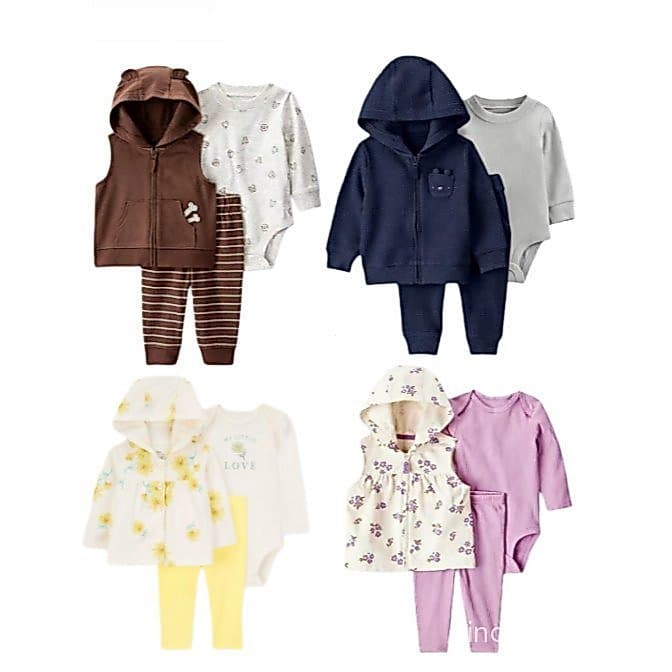 Conjunto de Inverno Unissex para Bebê Lucky Baby, Manga Longa, Algodão, Quente e Confortável, 12–24 Meses 0NKU