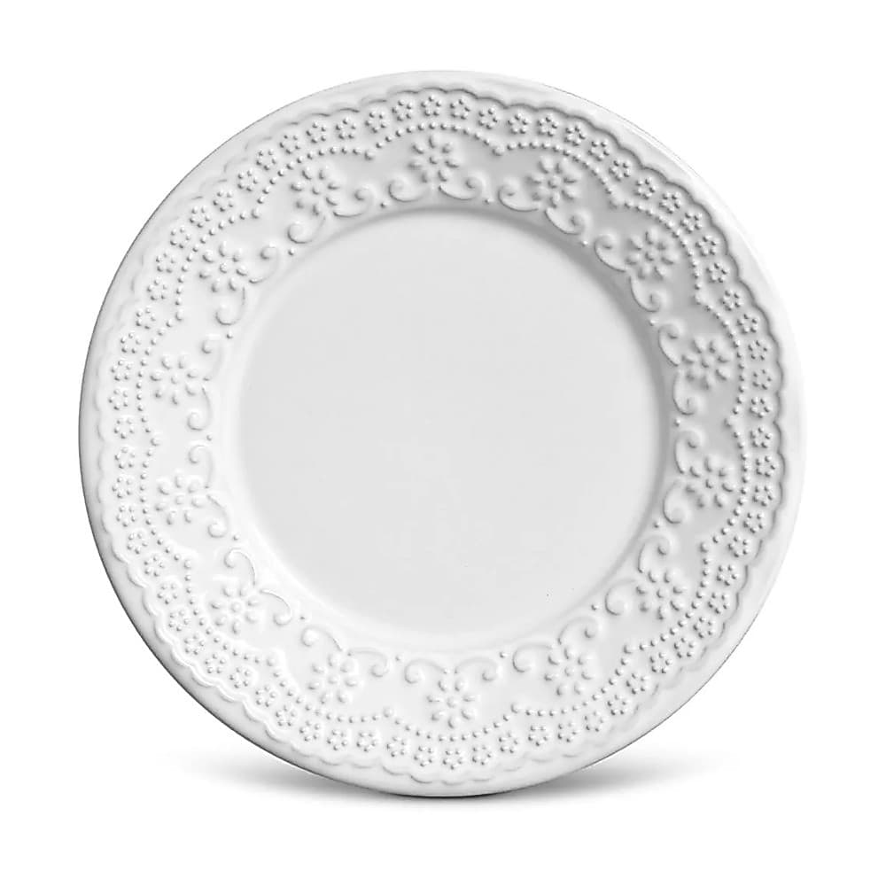 Kit 2 Pratos Sobremesa Madeleine 20,5cm Branco - Porto Brasil