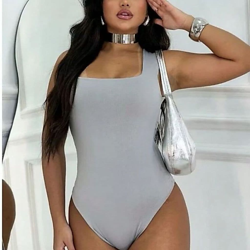 QUADRADO Body Bori Feminino Suplex Regata Alças Grossas Collant Decote Quadrado Básico Casual Dia Noite Trabalho Festa