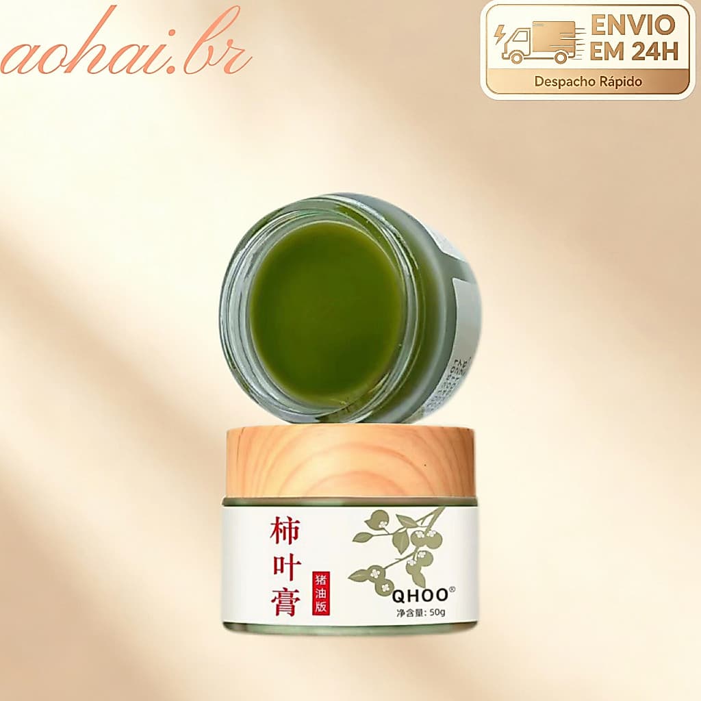 Qihou Sanqi creme de folha de caqui versão banha extrato de planta endurecimento remover escuridão iluminando creme de b