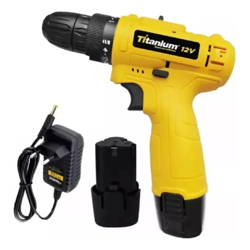 Parafusadeira Furadeira 12V 2 Baterias Sem Fio Com Bivolt 110V/220V 2 Velocidades