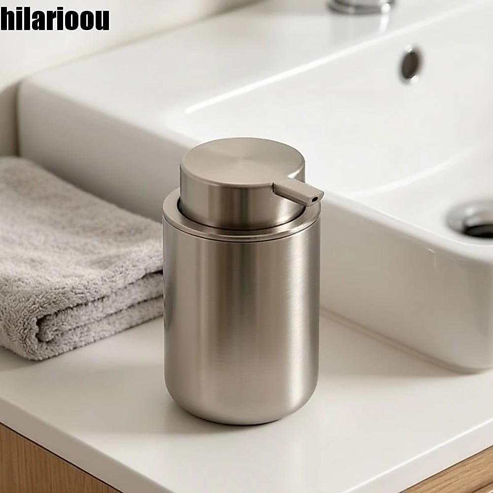 Distribuidor De Sabonete Para As Mãos HILARIOOU , Dispensador Líquido Recarregável De Aço Inoxidável De 160ml , Estilo P
