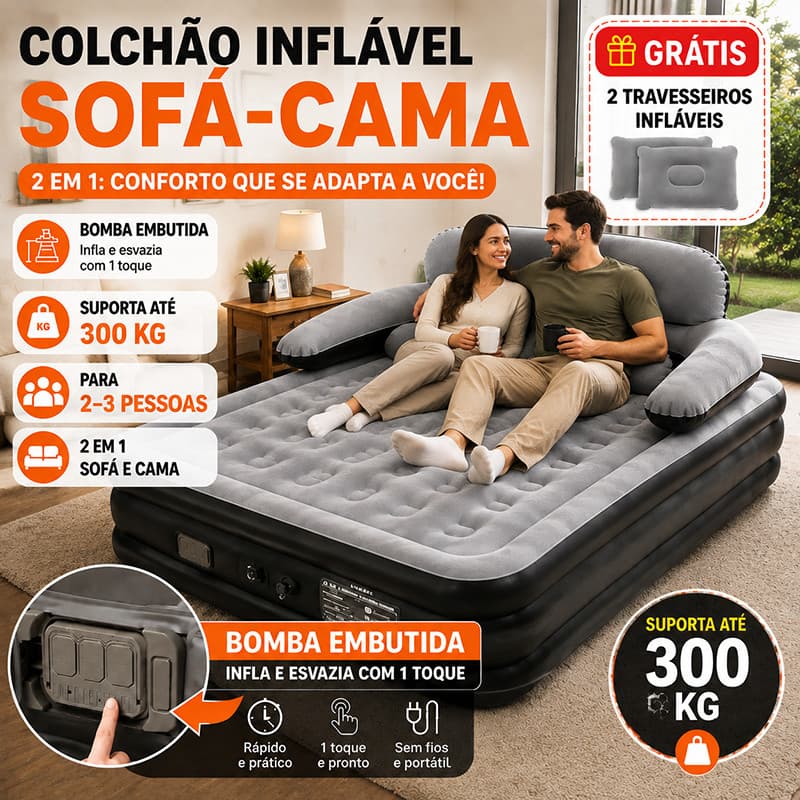 Colchão Inflável Queen Casal Cama De Campanha Bomba Inflável Com Bateria De Lítio Integrada