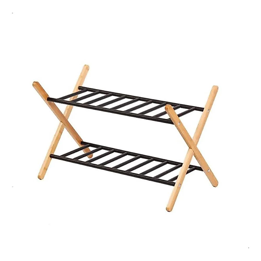 Sapateira 2 Andares Rack Vertical Multiuso Organizador Preto