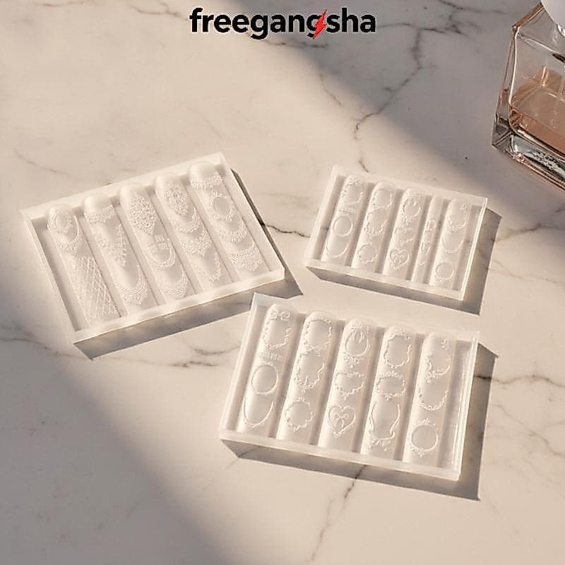 [FRE] Moldes De Silicone Para Arte Em Unhas , Padrões Exclusivos De Renda Vintage , Fácil Desmoldagem Casa , Faça Você M
