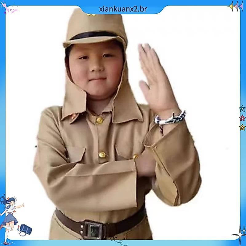 Crianças Retro uniforme militar traje três cores opcionais grande esquerda roupas primavera novo estilo engraçado cos ro