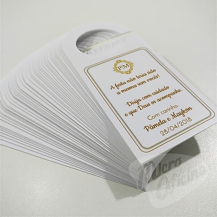 Crachá Veicular Personalizado Para Casamento - 20 Unidades