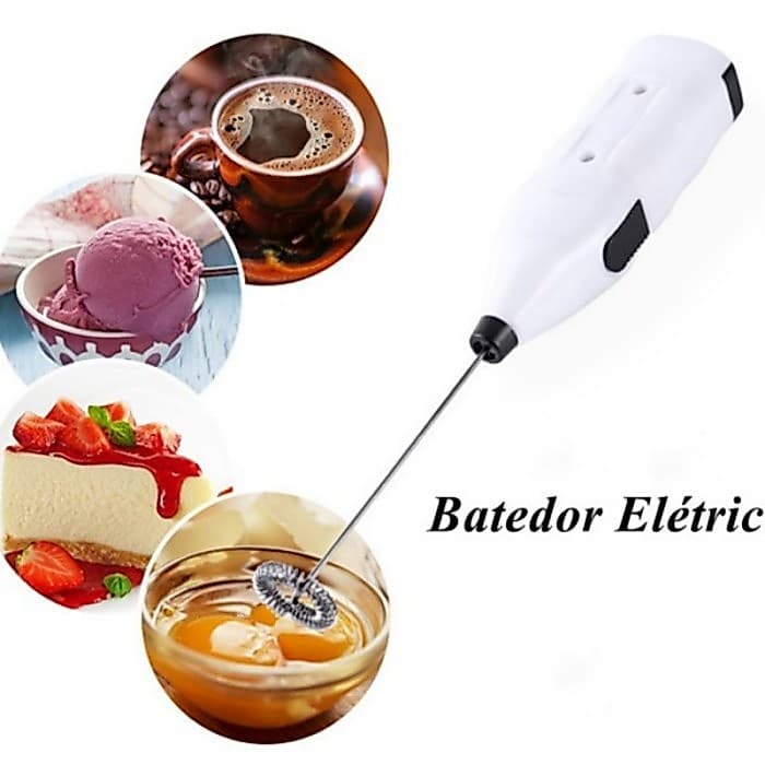 2 Peças Mini Mixer Elétrico Inox Misturador Portatil Batedor Para Cozinha Mexer Claras De Ovos Leite Café