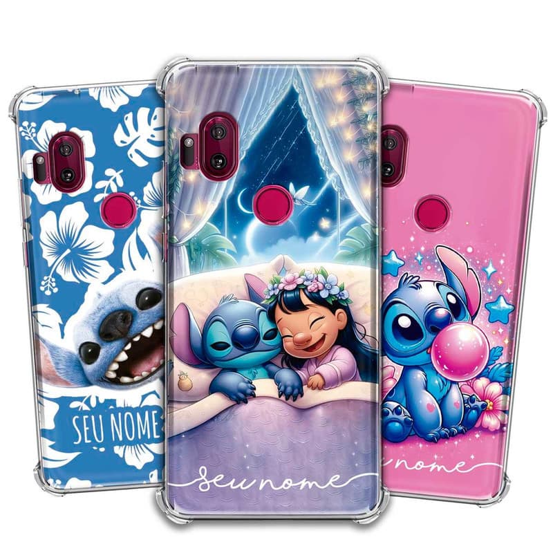 Capa Capinha - Motorola Moto One Hyper - Lilo e Stitch 2025 personalizada com nome