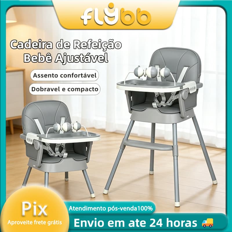Cadeira de Refeição Bebê 2 em 1 Confortável e Segura para Alimentação