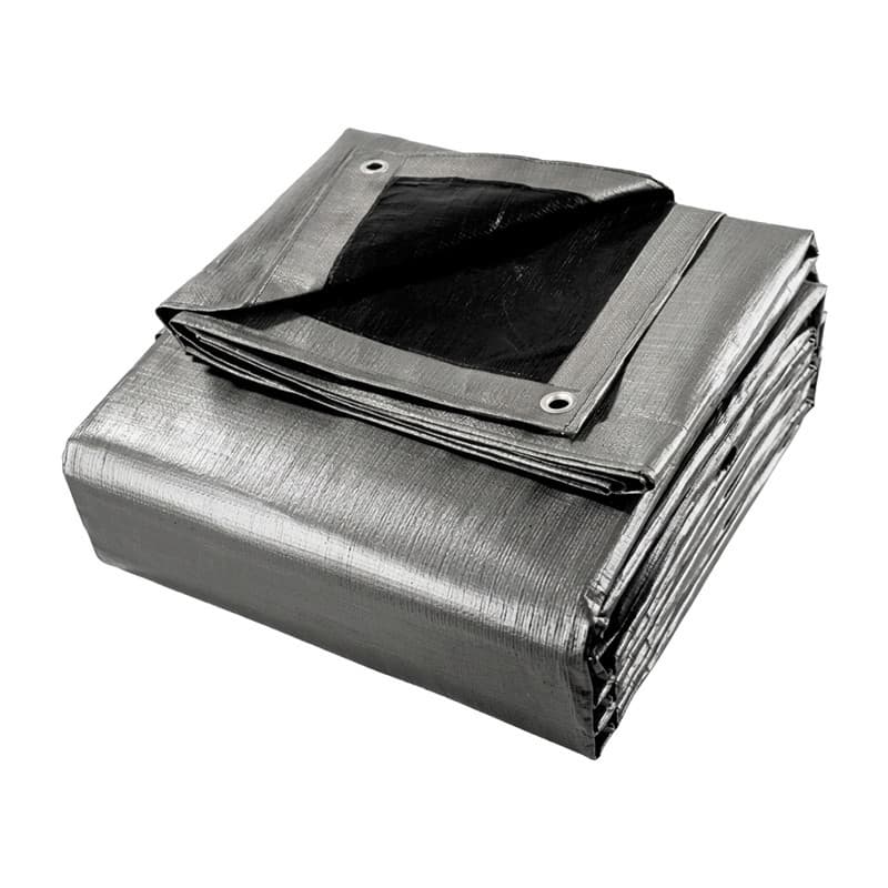 Lona Blackout CK300 Cinza x Preta 6x3 Impermeável para Cobertura Proteção e Bloqueio de Luz