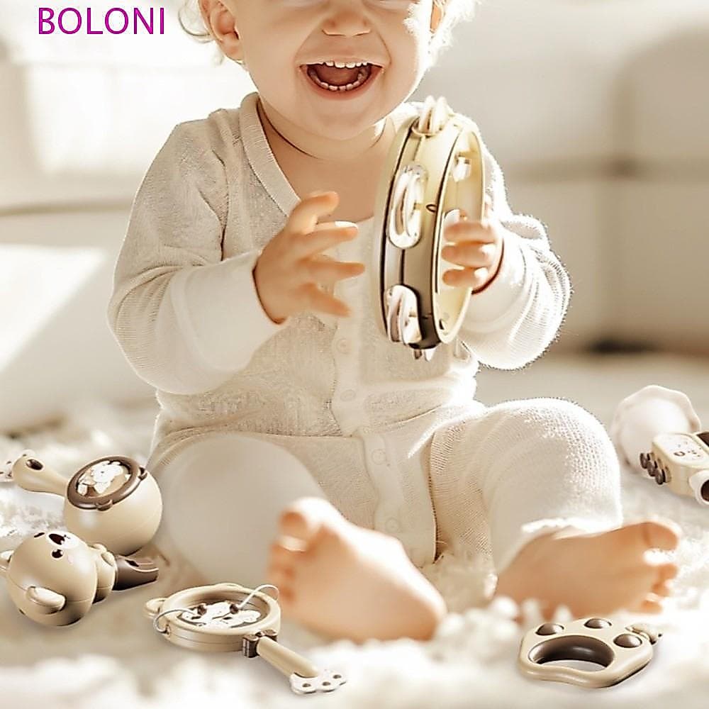 BOLONI Montessori Instrumentos Musicais Brinquedo , Chocalho Brinquedos Urso Bebê Goma Dental Martelo De Areia , Educati