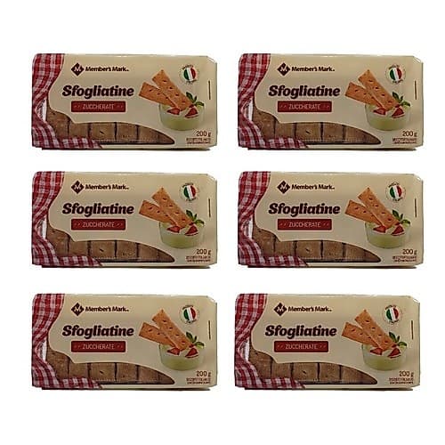 Kit 6 Biscoito Folhado Sfogliatine Zuccherate Italiano 200gr