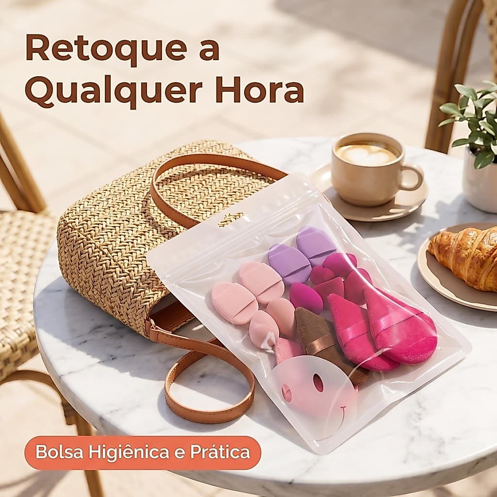 Esponjas Maquiagem Multifuncionais 12 Peças Absorção Balanceada Acabamento Impecável