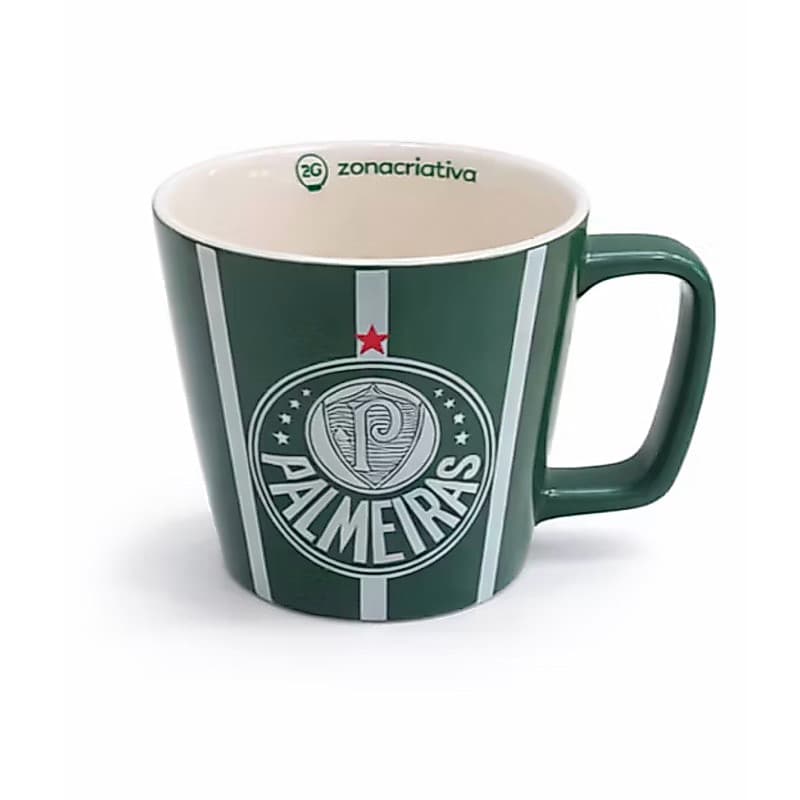 CANECA BUCK PALMEIRAS 400ML OFICIAL ZONA CRIATIVA CERÂMICA PRESENTE TORCEDOR
