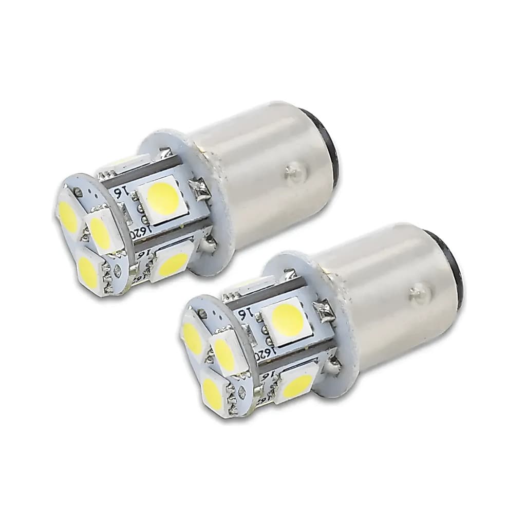 Par Lâmpada Led Pingão Torre 2 Polos 8 Leds 6000k 12v Farol Teto Placa Carro