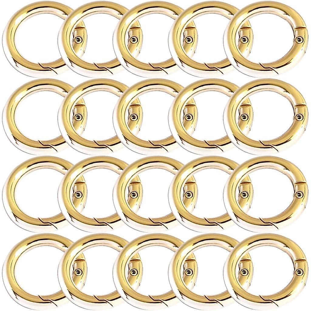 Ganchos Redondos Mini de 3/8 polegadas (10mm) com Mola Metálica, Argola em O, Clipe de Mosquetão, Acessório para DIY, pa