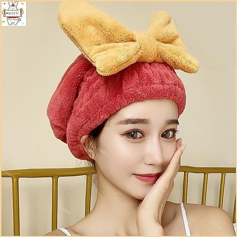 Chapéu Secagem Cabelo Para Cabelos Delicados Turbante Absorvente Macio Suprimentos Banho Portá