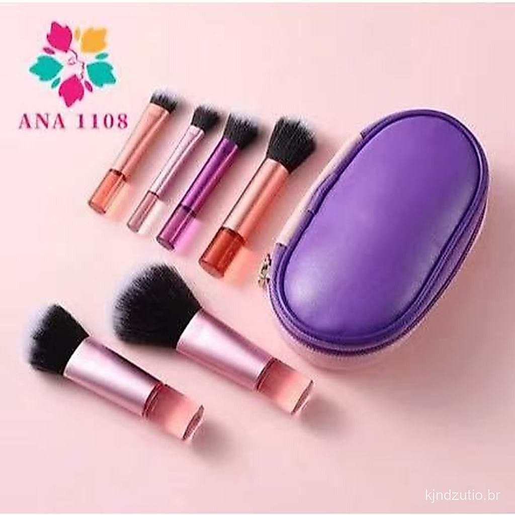 ANA1108 Kit 10 mini pincéis para Maquiagem com estojo bolsa para viagem-312-097