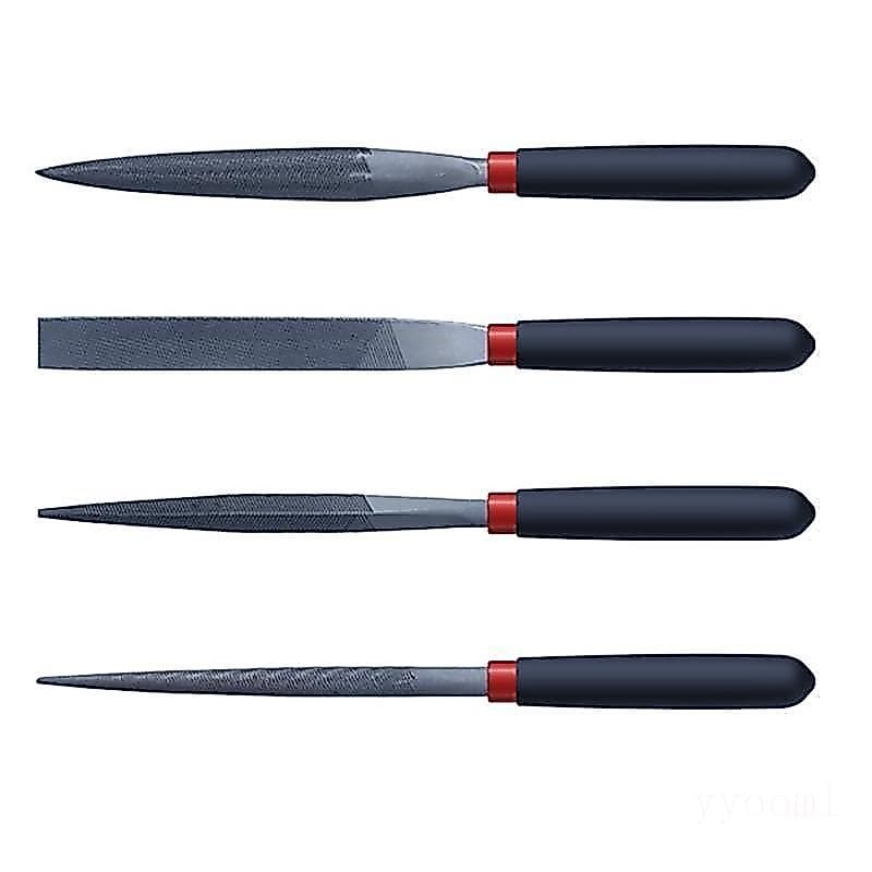 yyooml Conjunto Arquivos Agulha, 4 Peças, Metal Manuais, Aço Força, Inclui Revestimento, Quadrado,