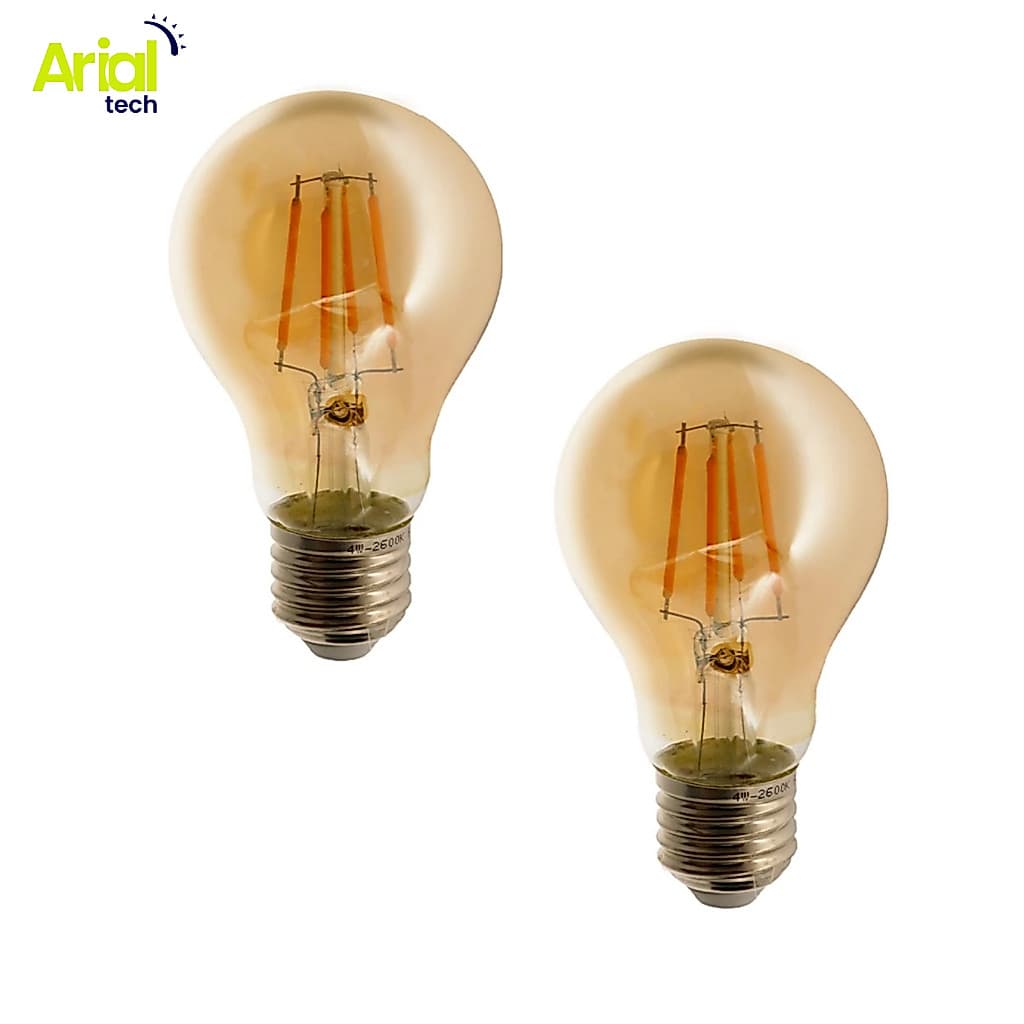 Kit 2 Lâmpada Led Bulbo Retrô Vintage Filamento A60 Quente
