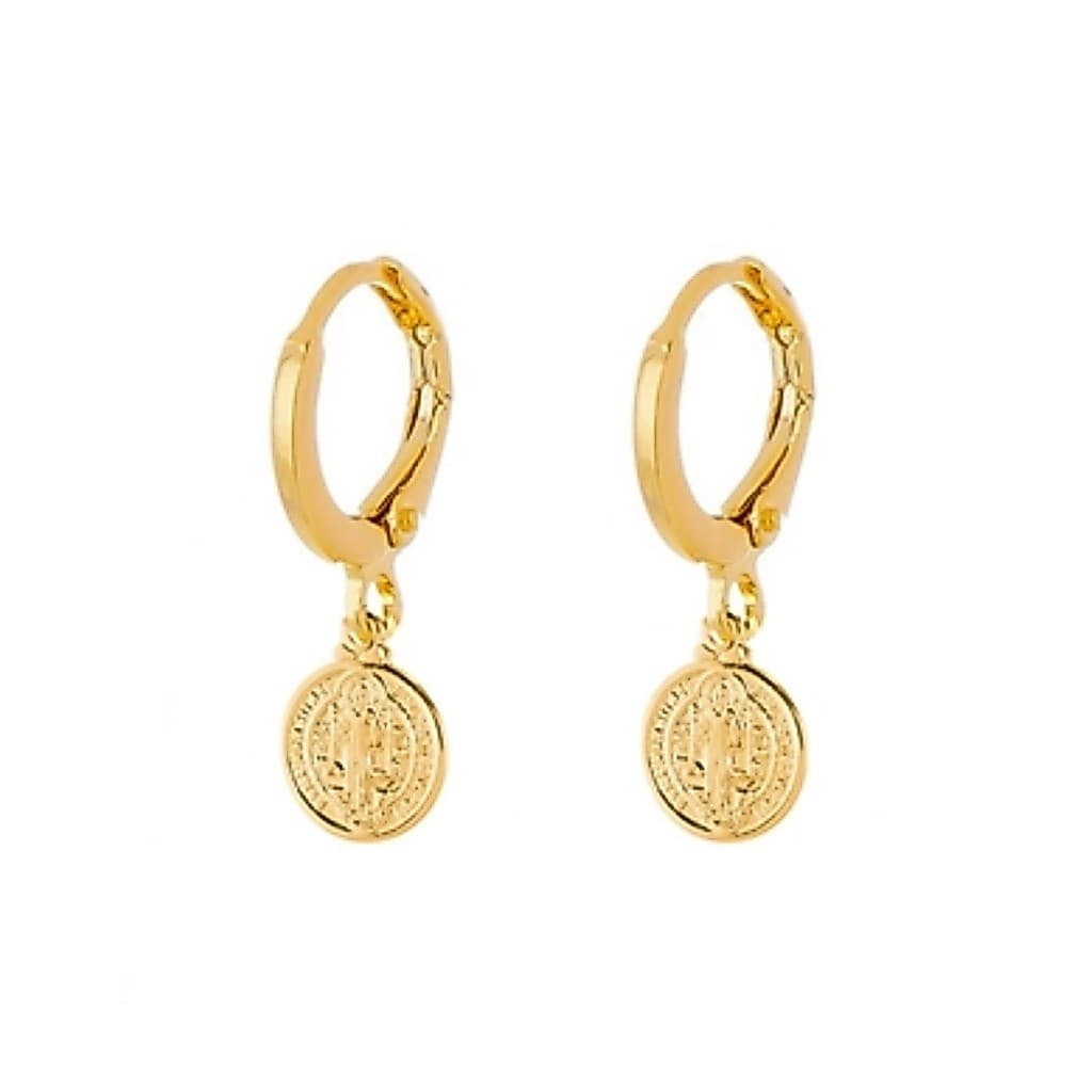 Brinco Argolinha Pequena De São Bento Banhada À Ouro 18k