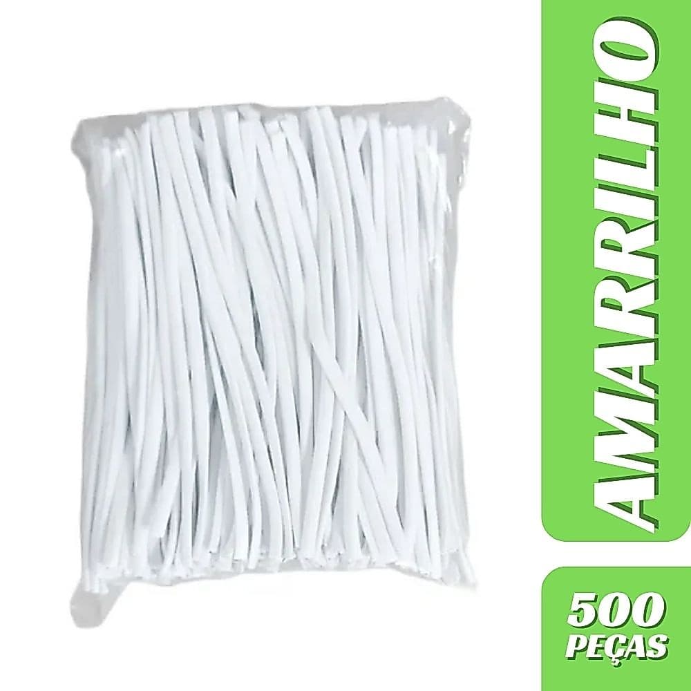 Amarrilho Arame Fecho Para Embalagens Vedamento Ideal Para Isolamento Absoluto 500 Unidades Branco