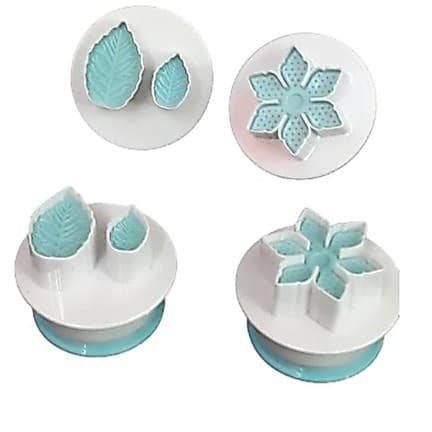 Kit Modelador 2 pçs Ejetor 14177 Flor e Duas Folhas -- KRIAT ARTIGOS P/FESTAS