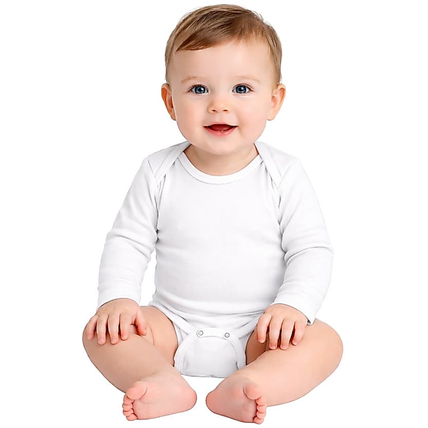 Body Bebê Suedine 100% Algodão - Manga Longa - Infantil - Cores Variadas