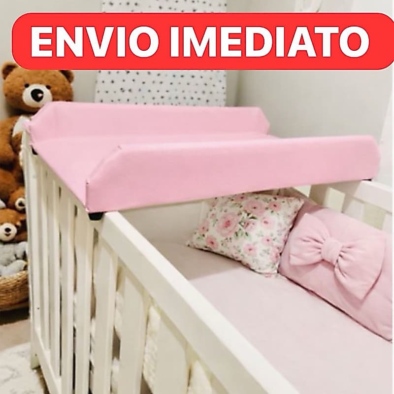 Trocador Portátil Bebê MDF Berço Americano Almofadado Cômoda Courino Várias Cores