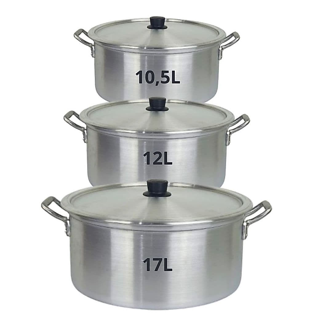 KIT COM 3 Caçarolas Hotel Números 30, 32 e 36 - Polidas