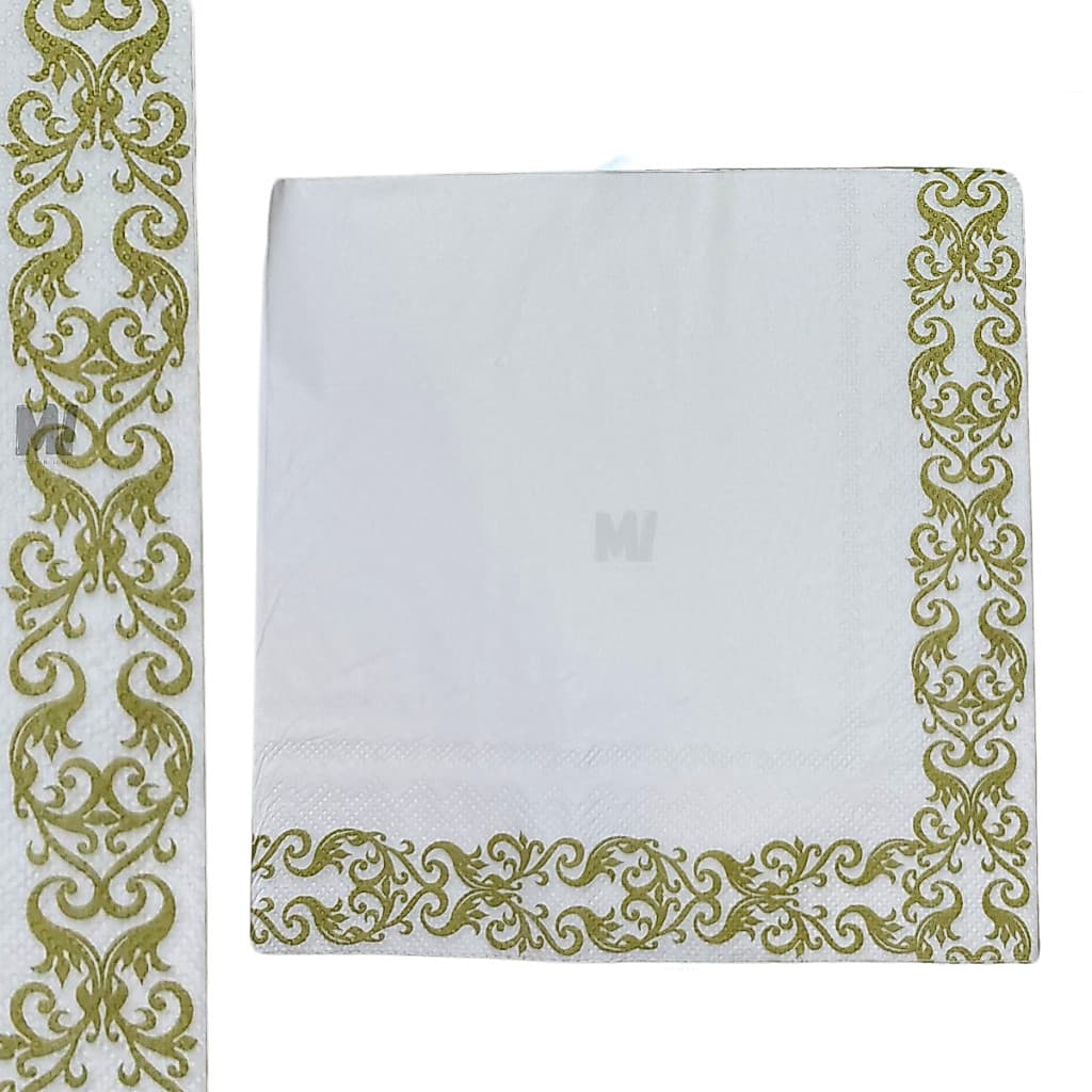Kit 20 Guardanapos Papel Estampado Arabesco 33cm Folha Dupla