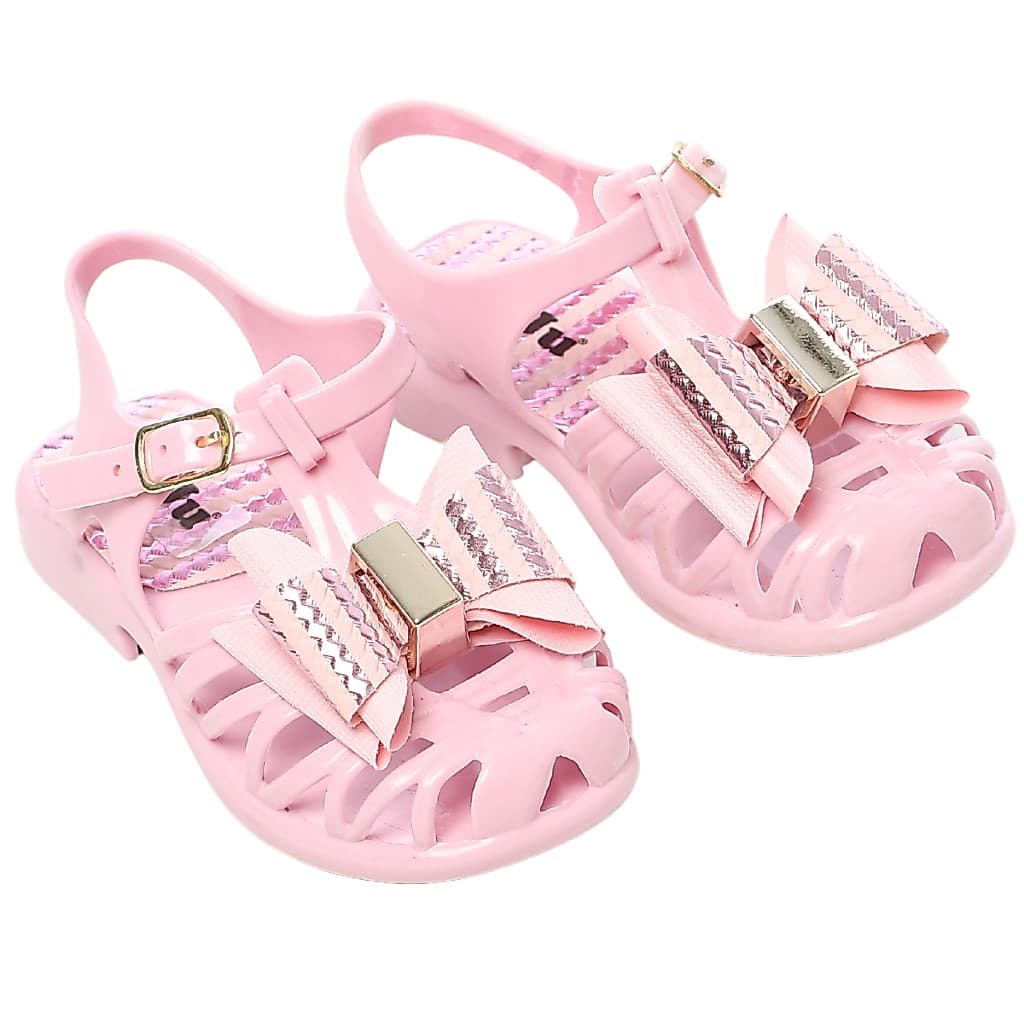 Sandália laço metálico infantil calçados menina juju shoes