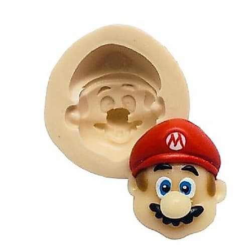 Molde de silicone Rosto Mario - Biscuit, Resina, Pastas e etc...(U 221)