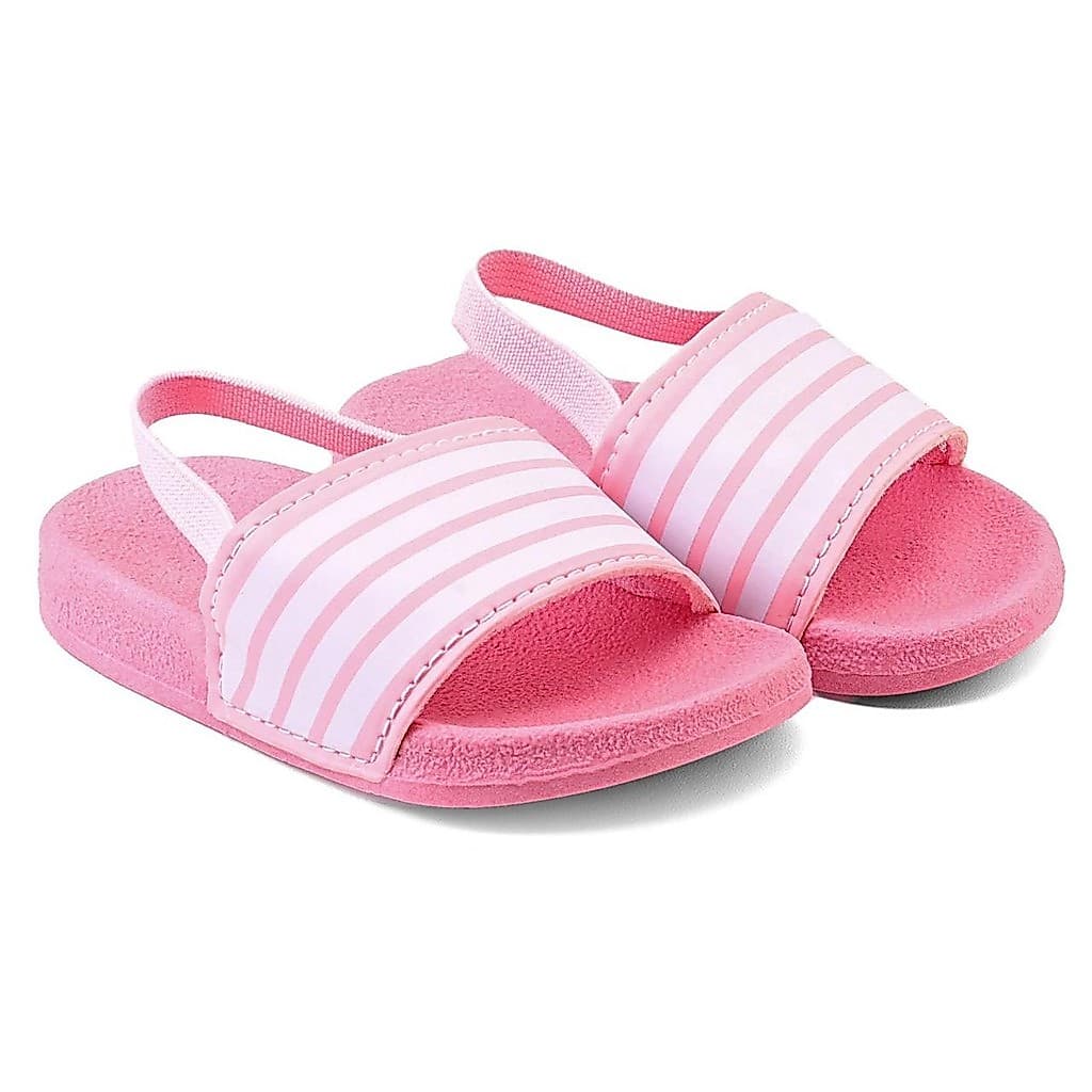 Chinelo Sandália Slide bebê infantil 4 Listra  Feminino com elástico do 16 ao 25 Escolar