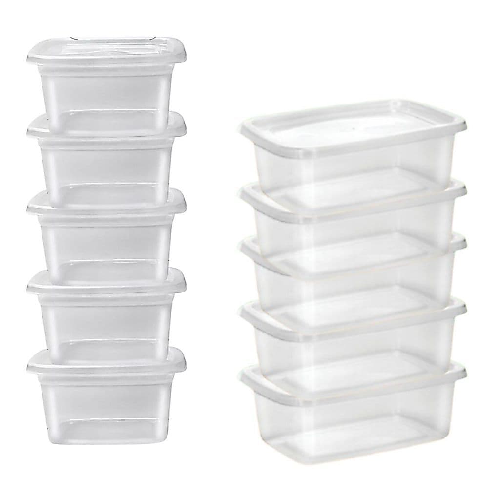 Kit 10 Peças Pote 700 Ml e Vasilha 800 Ml Marmita Fitnes Porta Alimentos Frezer e Microondas