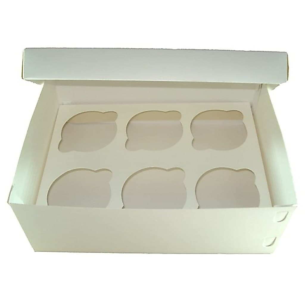 Caixa para Transporte de 06 Cup Cake Padrão 24X18,5X9 BRANCO Embalagem
