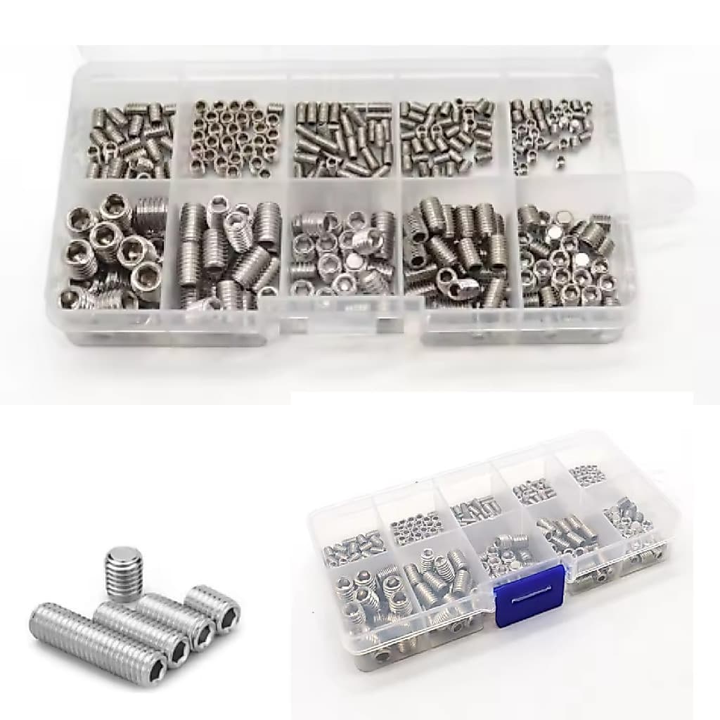 KIT 300 PARAFUSO SOQUETE SEM CABEÇA PORCAS FIXAÇAO PLANAS AÇO INOX