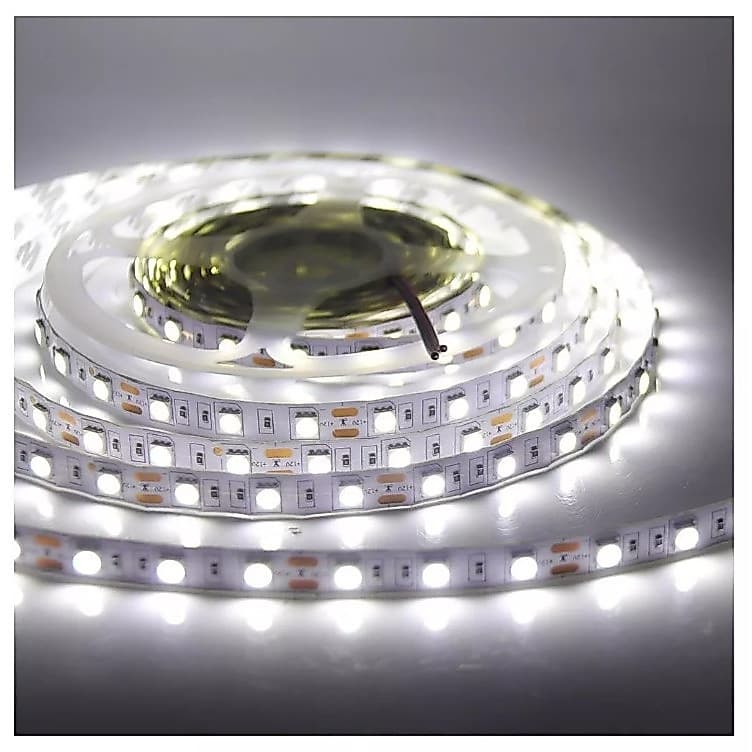 Fita Led 5050/3528 Rolo 5 Metros Ip20 Bivolt Branco Frio 6500K