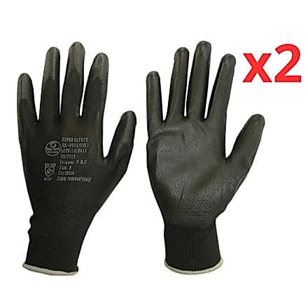 Kit 2 Luva Multitato SS1003 CA 32034 Tatil Super Safety Luva PU Seguranca Banho Poliuretano