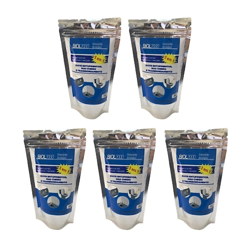 Kit 5un Biol 2000 100g - Limpa Fossa, Caixa De Gordura E Ralos