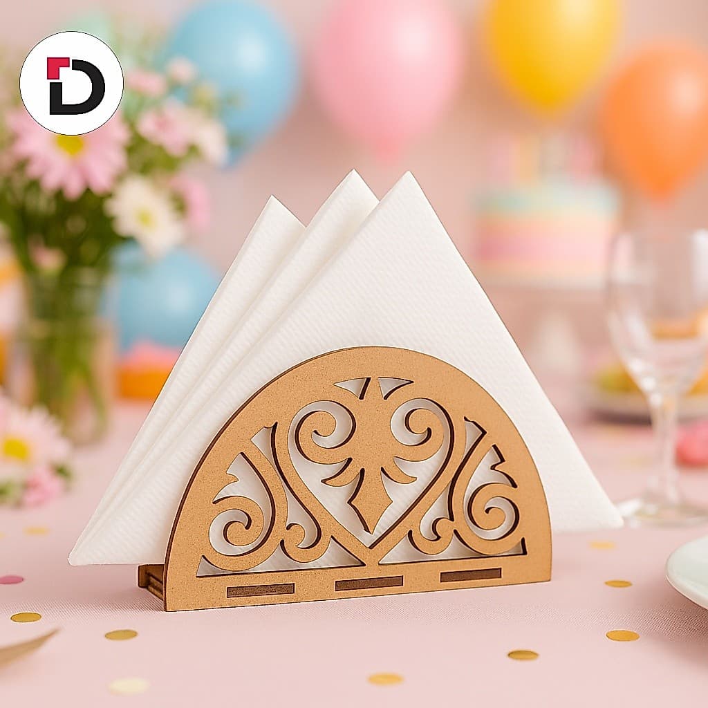 Kit Porta Guardanapo ARABESCO em Mdf  Para Festa Evento Decoração Aniversário COR CRU