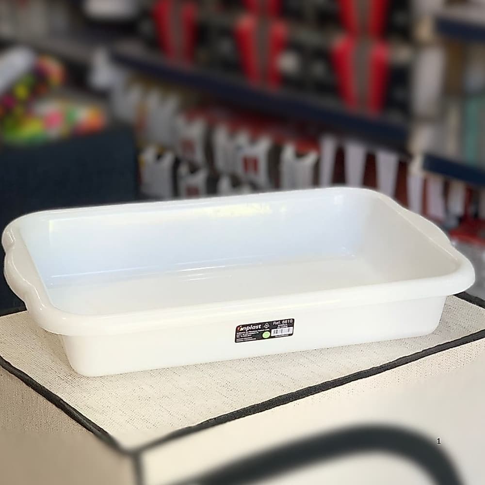 Bandeja de Carne Bacia Retangular de Plastico Para Cozinha Multiuso