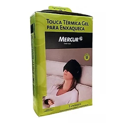 Touca Térmica Gel Para Enxaqueca e Dor de Cabeça Mercur - Preta